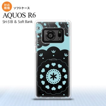 SH-51B AQUOS R6 AQUOS R6 スマホケース ソフトケース レース クリア 緑 メンズ レディース nk-r6-tp1483