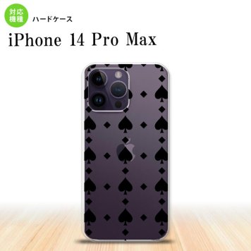 iPhone14 ProMax iPhone14 Pro Max スマホケース 背面ケース ハードケース トランプ スペード クリア 黒 2022年 9月発売 nk-i14pm-537