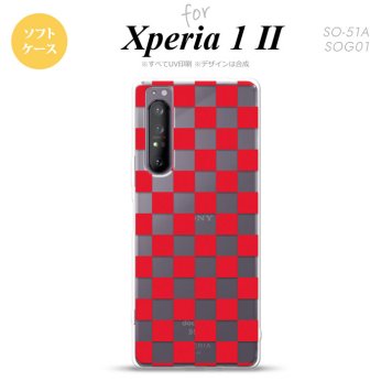 Xperia 1 II 5G スマホケース 背面カバー ストラップホール有り ソフトケース スクエア 赤 ストラップホール おしゃれ かわいい かっこいい メンズ レディース nk-xp12-tp033