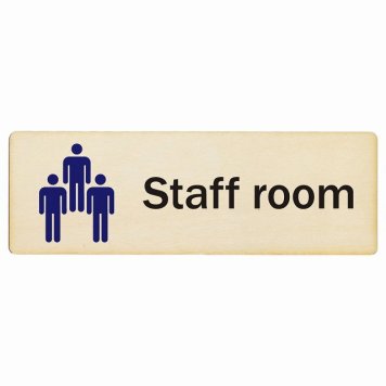 スタッフルーム Staff room プレート 木製 長方形 18x6cm サインプレート ピクトサイン 表示 案内 場所 看板 目印 施設 おしゃれ シンプル