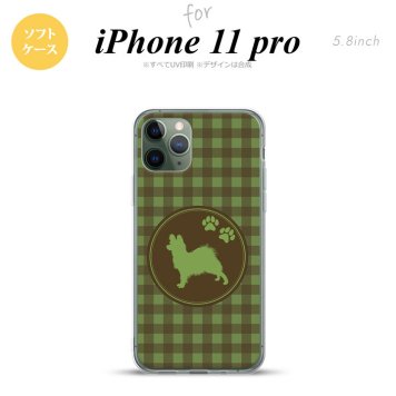 iPhone11Pro iPhone11 Pro スマホケース ソフトケース 犬 パピヨン 緑 メンズ レディース nk-i11p-tp818