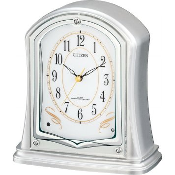 【直送】シチズン CITIZEN 電波置時計 [26-0252-027] 4RY694-019 アナログ 電波時計 置き時計 前面アクリルデザイン 高級感 スリープ秒針 暗所秒針停止 夜間消音 おしゃれ シンプル 寝室 リビング ギフト プレゼント