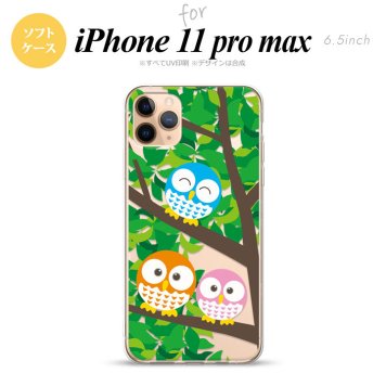 iPhone11ProMax iPhone11pro max スマホケース ソフトケース フクロウ B 緑 メンズ レディース nk-i11pm-tp1093