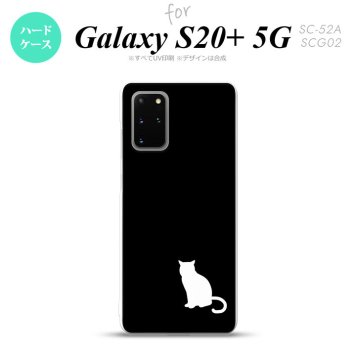 SC-52A SCG02 Galaxy S20+ 5G スマホケース ハードケース 猫 影 黒 白 メンズ レディース nk-s20p-429
