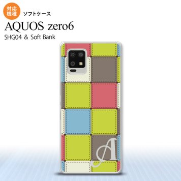 SHG04 SHG04 ZERO6 AQUOS zero6 スマホケース ソフトケース パッチワーク ミックスG 緑 +アルファベット メンズ レディース nk-zero6-tp1677i