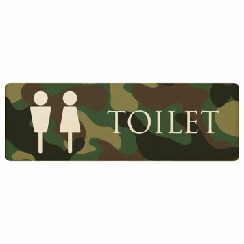 トイレ プレート 木製 男女マーク 迷彩 カラー 長方形 18x6cm ドア サインプレート ピクトサイン トイレマーク表示 案内 注意 施設 御手洗 TOILET おしゃれ シンプル 安全対策