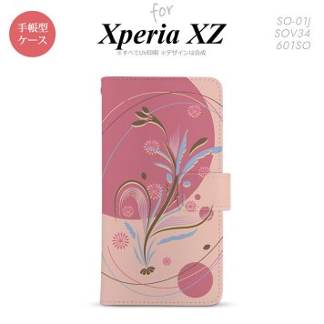 【手帳型 スマホ カバー ケース】【SO01J】【エクスペリア XZ 】手帳型 ケース SO-01J スマホ カバー XPERIA XZ エクスペリア 和柄 ピンクA nk-004s-so01j-dr1227【メール便送料無料】