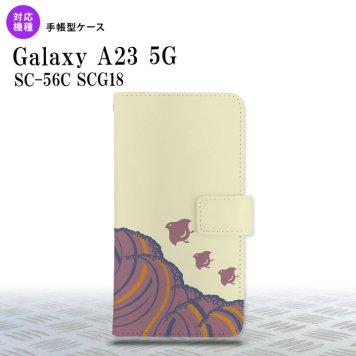 Galaxy A23 GalaxyA23 手帳型スマホケース カバー 波鳥 黄 2022年 10月発売 nk-004s-a23-dr1733