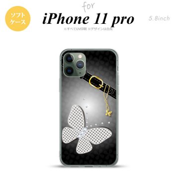 iPhone11Pro iPhone11 Pro スマホケース ソフトケース バタフライ 蝶 F 黒 メンズ レディース nk-i11p-tp324