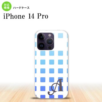 iPhone14 Pro iPhone14 Pro スマホケース 背面ケース ハードケース スクエア ドット 青 +アルファベット 2022年 9月発売 nk-i14p-1366i