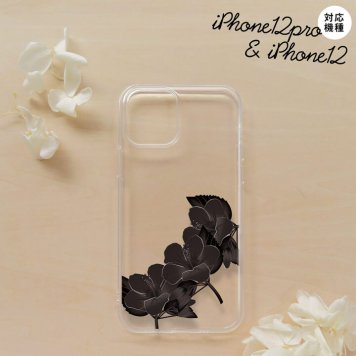 iPhone12/iPhone12pro iPhone12 / iPhone12pro スマホケース ソフトケース ハイビスカス B 黒 メンズ レディース nk-i12-tp084