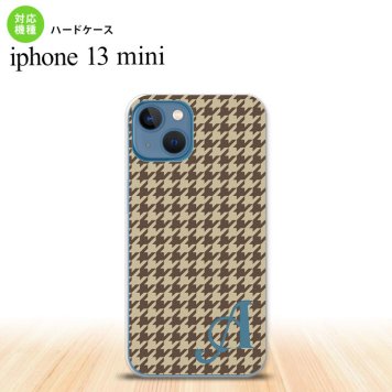 iPhone13mini iPhone13 mini ケース ハードケース 千鳥 格子 小 茶 +アルファベット  nk-i13m-910i
