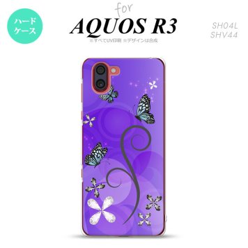 SH-04L SHV44 R3 AQUOS R3 スマホケース カバー バタフライ 蝶 D 紫 nk-r3-224