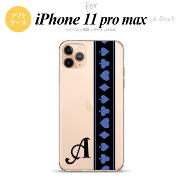 iPhone11ProMax iPhone11pro max スマホケース ソフトケース トランプ 帯 黒 青 +アルファベット メンズ レディース nk-i11pm-tp525i