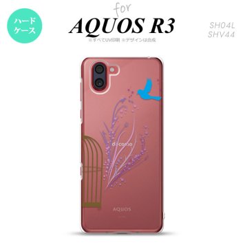 SH-04L SHV44 R3 AQUOS R3 スマホケース カバー 青い鳥 紫 nk-r3-1292