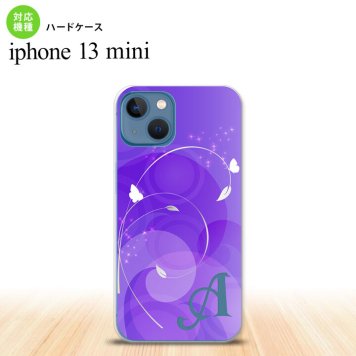 iPhone13mini iPhone13 mini ケース ハードケース バタフライ 蝶 A 紫 +アルファベット  nk-i13m-201i