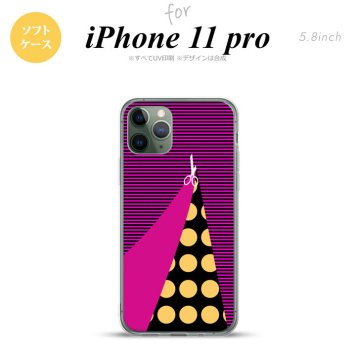 iPhone11Pro iPhone11 Pro スマホケース ソフトケース はさみ ビビット ピンク メンズ レディース nk-i11p-tp1345