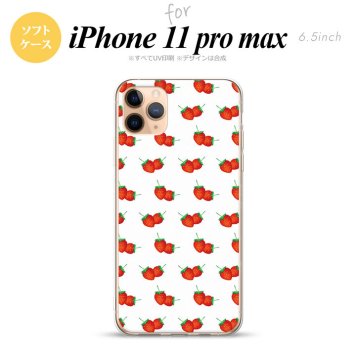 iPhone11ProMax iPhone11pro max スマホケース ソフトケース 苺 イチゴ 小 白 赤 メンズ レディース nk-i11pm-tp043