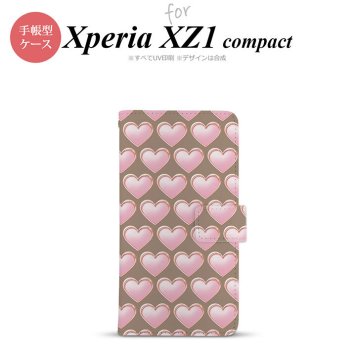 【手帳型 スマホ カバー ケース】【SO02K】【エクスペリア XZ1】手帳型 ケース SO-02K スマホ カバー Xperia XZ1 Compact エクスペリア ハート（C） 茶 nk-004s-so02k-dr176【メール便送料無料】