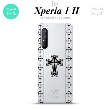 Xperia 1 II 5G スマホケース 背面カバー ストラップホール有り ハードケース ゴシック クリア 黒 ストラップホール おしゃれ かわいい かっこいい メンズ レディース nk-xp12-1005