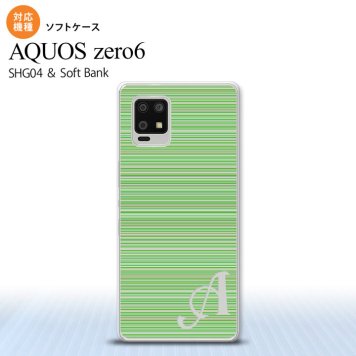SHG04 SHG04 ZERO6 AQUOS zero6 スマホケース ソフトケース ボーダー 細 緑 +アルファベット メンズ レディース nk-zero6-tp1290i