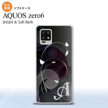 SHG04 SHG04 ZERO6 AQUOS zero6 スマホケース ソフトケース バタフライ 蝶 A 黒 +アルファベット メンズ レディース nk-zero6-tp204i