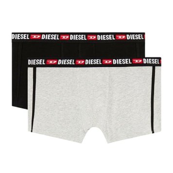 ディーゼル DIESEL ボクサーパンツ 前閉じ コットン 2枚組 セット 00S9DZ0AMAL E6829 メンズ グレー+ブラック