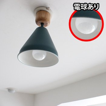 カラー＆ウッド 1灯 シーリングランプ 電球あり 001842[アルミ製 木製ソケット シーリングライト おしゃれ デザイン ダイニング リビング 玄関 トイレ 階段 エントランス 人気 シーリング照明 COLOR＆WOOD CEILING LAMP 1BULB]