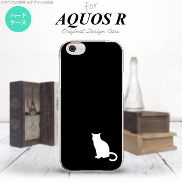 【SH03J】【スマホケース/スマホカバー】【アクオス R】SH03J スマホケース AQUOS R SH-03J カバー アクオス R 猫(影) 黒×白 nk-sh03j-429【メール便送料無料】