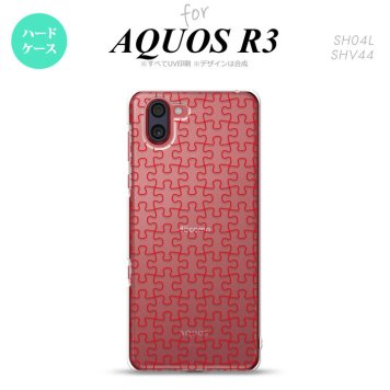 SH-04L SHV44 R3 AQUOS R3 スマホケース カバー パズル 透明 赤 nk-r3-1216