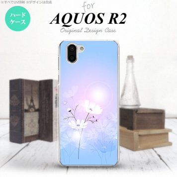 AQUOS R2 アクオス アール2 SH-03K SHV42 専用 スマホケース カバー ハードケース コスモス 水色ピンク nk-r2-606[スマホ,スマホケース,スマホカバー,ケース,カバー,ジャケット]