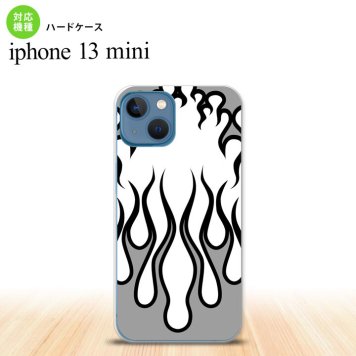 iPhone13mini iPhone13 mini ケース ハードケース ファイヤー 炎 白 黒  nk-i13m-1307