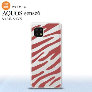 SH-54B SHG05 AQUOS sense6 スマホケース ソフトケース ゼブラ 赤 メンズ レディース nk-sens6-tp023
