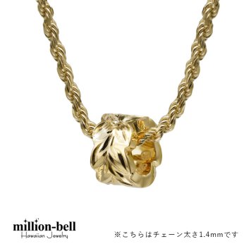 ハワイアンジュエリー ネックレス シルバー925 マイレリーフ 葉 カットアウトチューブ イエローコーティング シンプルラッピング チェーン 長さ 選べる ハロウィン 【品番：CG-SP3253】