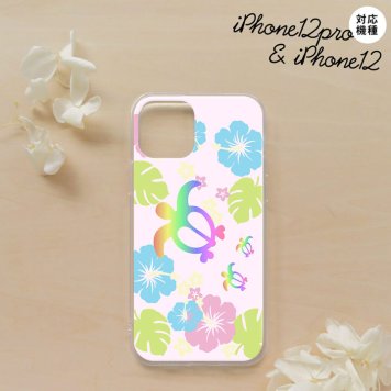 iPhone12/iPhone12pro iPhone12 / iPhone12pro スマホケース ソフトケース ホヌ ハイビスカス ピンク メンズ レディース nk-i12-tp681