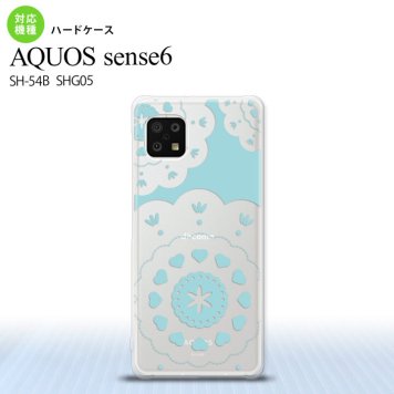 SH-54B SHG05 AQUOS sense6 スマホケース ハードケース レース クリア 緑 メンズ レディース nk-sens6-1483