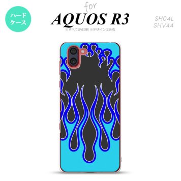 SH-04L SHV44 R3 AQUOS R3 スマホケース カバー ファイヤー 炎 黒 青 nk-r3-1303