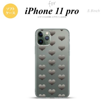 iPhone11Pro iPhone11 Pro スマホケース ソフトケース ハート A グレー メンズ レディース nk-i11p-tp016