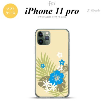 iPhone11Pro iPhone11 Pro スマホケース ソフトケース ハイビスカス D ベージュ 水色 メンズ レディース nk-i11p-tp1054