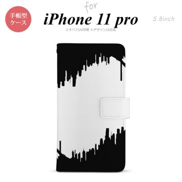 iPhone11Pro iPhone11 Pro 手帳型スマホケース カバー ホラー 黒  nk-004s-i11p-dr194