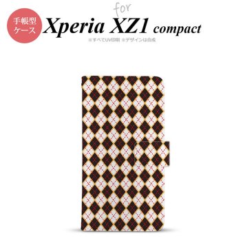 【手帳型 スマホ カバー ケース】【SO02K】【エクスペリア XZ1】手帳型 ケース SO-02K スマホ カバー Xperia XZ1 Compact エクスペリア アーガイル 黒×赤 nk-004s-so02k-dr1401【メール便送料無料】
