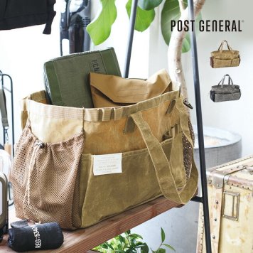 POST GENERAL ポストジェネラル ワックスドキャンバス ツールバッグ レクト[大容量 バッグ 工具 収納 おしゃれ ツールバッグ 工具入れ 工具バック かばん 大型 大きめ アウトドア キャンプ キャンバス 生地 布製 帆布 かっこいい シンプル]         3-4W