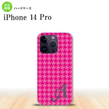 iPhone14 Pro iPhone14 Pro スマホケース 背面ケース ハードケース 千鳥 格子 小 ピンク +アルファベット 2022年 9月発売 nk-i14p-901i