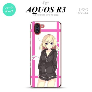 SH-04L SHV44 R3 AQUOS R3 スマホケース カバー 女の子 B ピンク nk-r3-1327