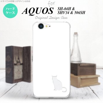 【SH04H】【スマホケース/スマホカバー】【アクオス ゼータ】SH04H スマホケース AQUOS ZETA SH04H カバー アクオス ゼータ 猫(影) 白×クリア nk-sh04h-428【メール便送料無料】