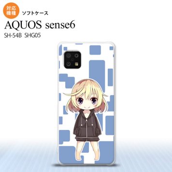 SH-54B SHG05 AQUOS sense6 スマホケース ソフトケース 女の子 C 青 メンズ レディース nk-sens6-tp1338