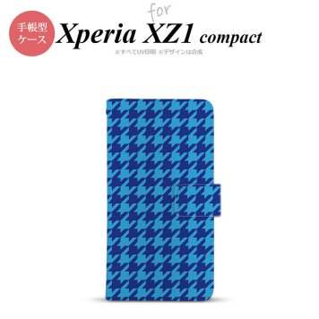 【手帳型 スマホ カバー ケース】【SO02K】【エクスペリア XZ1】手帳型 ケース SO-02K スマホ カバー Xperia XZ1 Compact エクスペリア 千鳥柄(大) 青 nk-004s-so02k-dr919【メール便送料無料】
