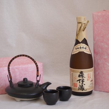 国産美濃焼 黒千代香2合セット2客ツル付(450g)森伊蔵酒造 かめ壺焼酎 森伊蔵 (鹿児島県) 720ml