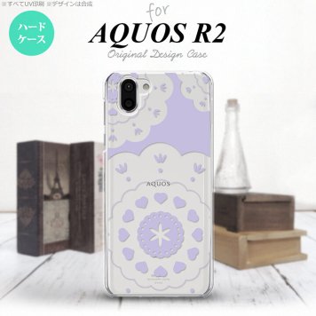 AQUOS R2 アクオス アール2 SH-03K SHV42 専用 スマホケース カバー ハードケース レース・クリア 紫 nk-r2-1486[スマホ,スマホケース,スマホカバー,ケース,カバー,ジャケット]