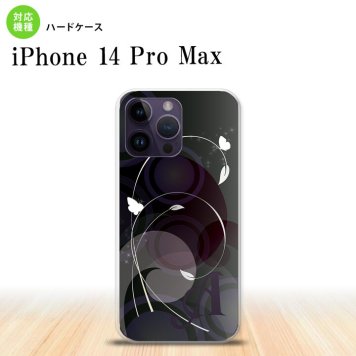 iPhone14 ProMax iPhone14 Pro Max スマホケース 背面ケース ハードケース バタフライ 蝶 A 黒 +アルファベット 2022年 9月発売 nk-i14pm-204i